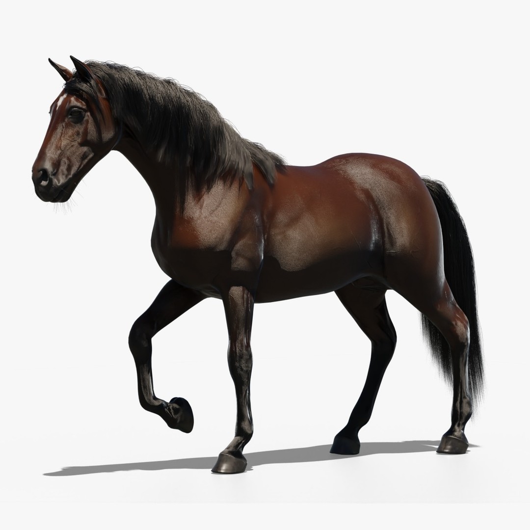 Horse 3D Model – Rigged Animated PBR Asset for Games