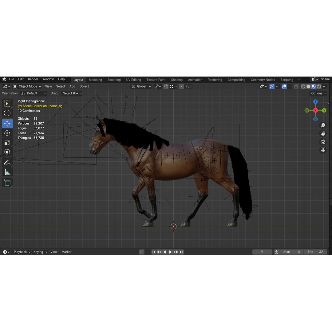 Horse 3D Model – Rigged Animated PBR Asset for Games - View 13
