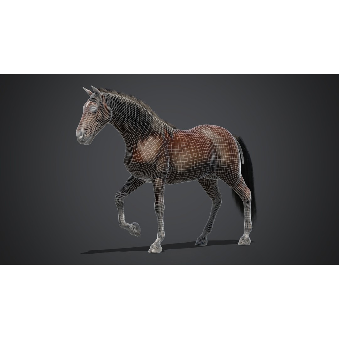 Horse 3D Model – Rigged Animated PBR Asset for Games - View 5