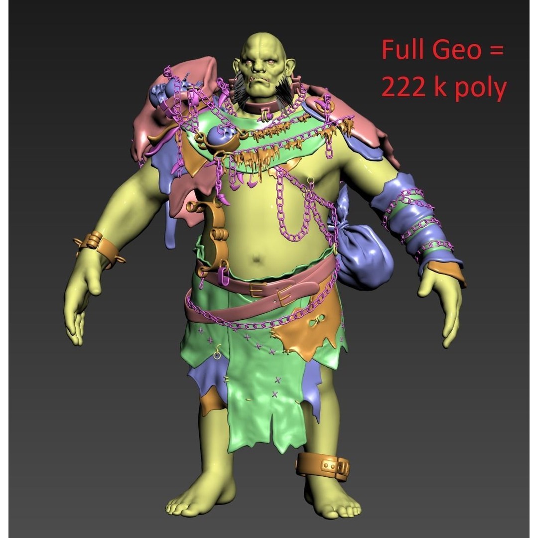 Mountain King Ogre 3D Model – Low Poly Game Asset, FBX - View 11