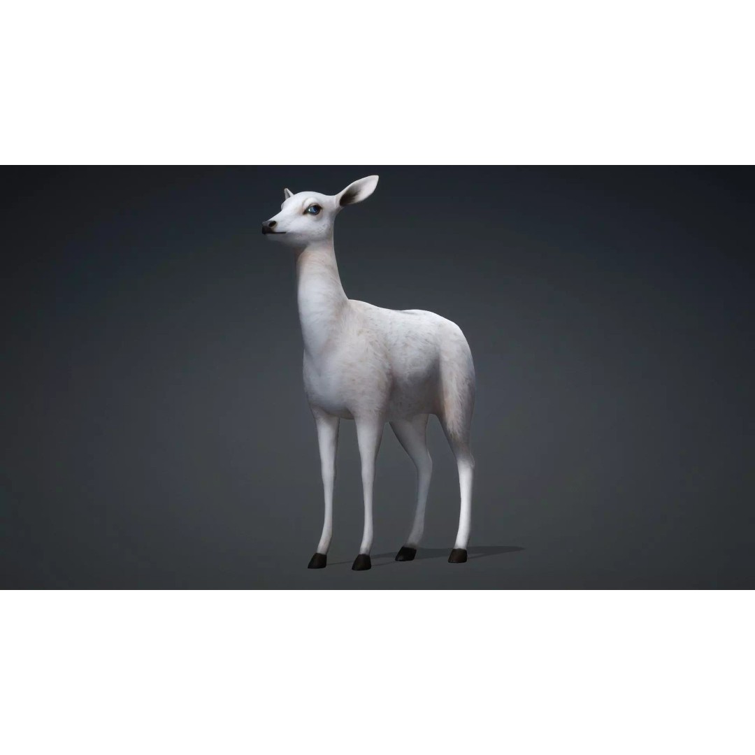 Deer 3D Model – Rigged Creature with PBR Textures, FBX, Blender - View 4