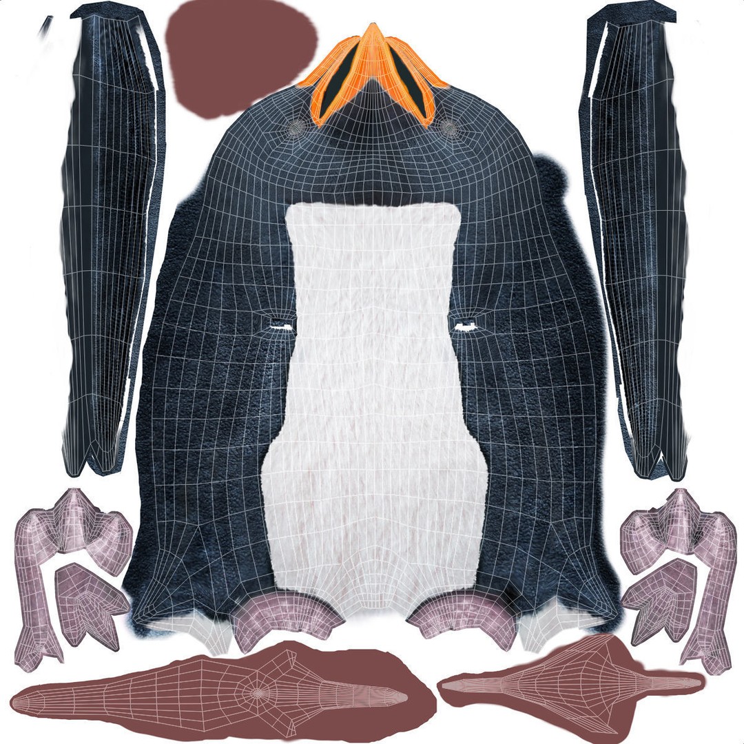 Rockhopper Penguin 3D Model – Rigged Game Asset, FBX, OBJ