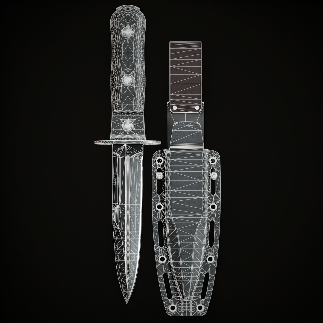 Military Knife 3D Model – Low Poly Game-Ready Asset, FBX - View 11