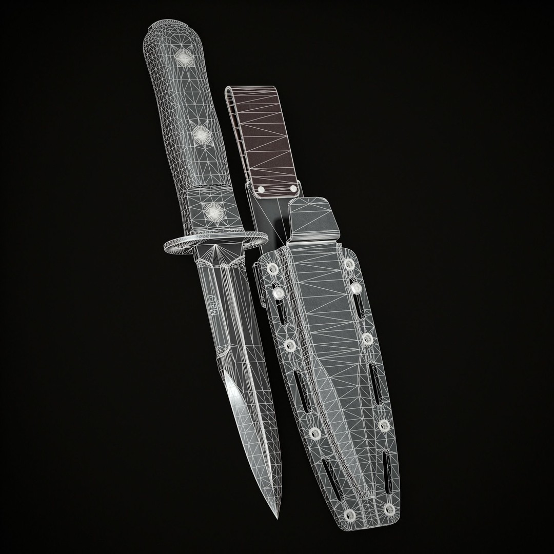 Military Knife 3D Model – Low Poly Game-Ready Asset, FBX - View 12