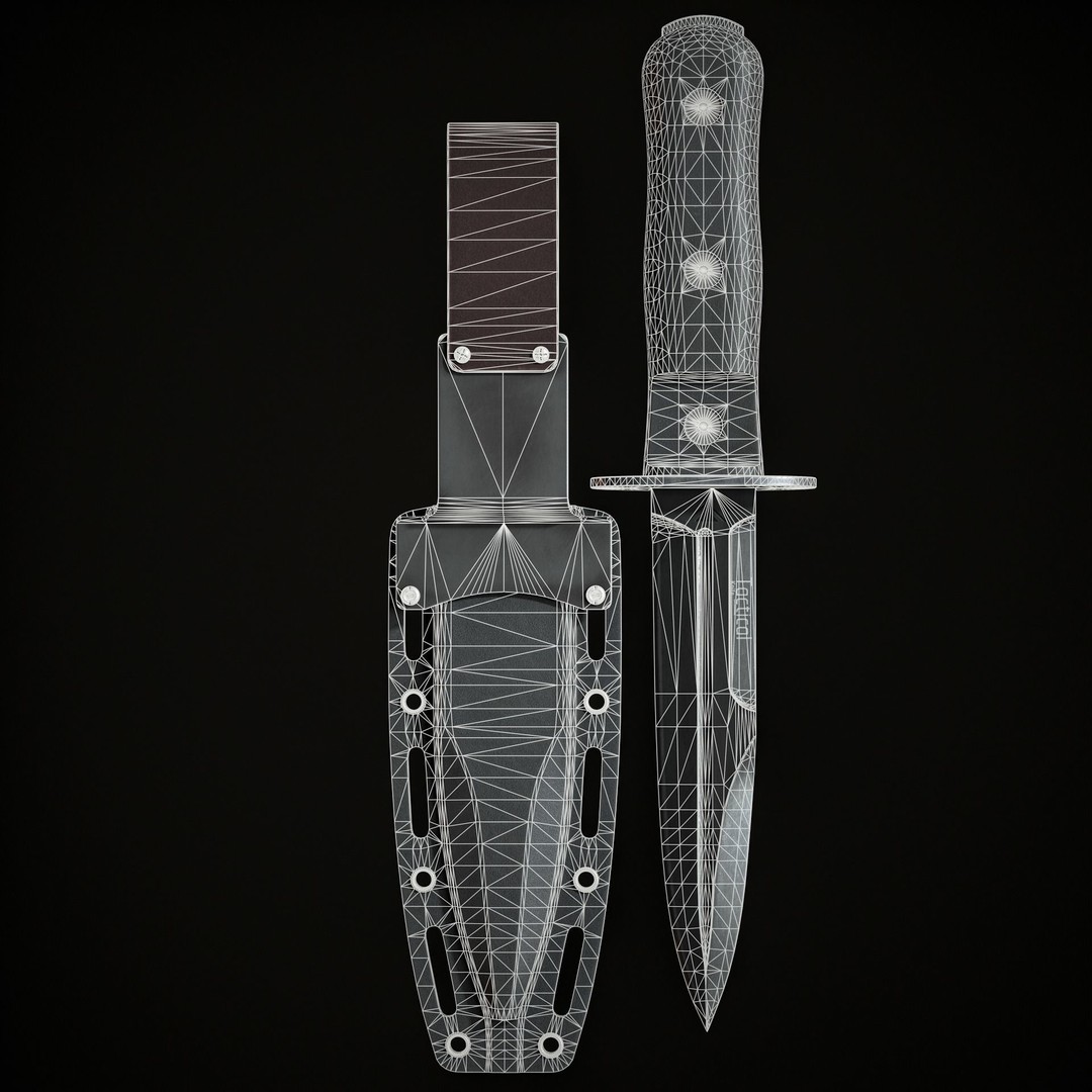 Military Knife 3D Model – Low Poly Game-Ready Asset, FBX - View 13