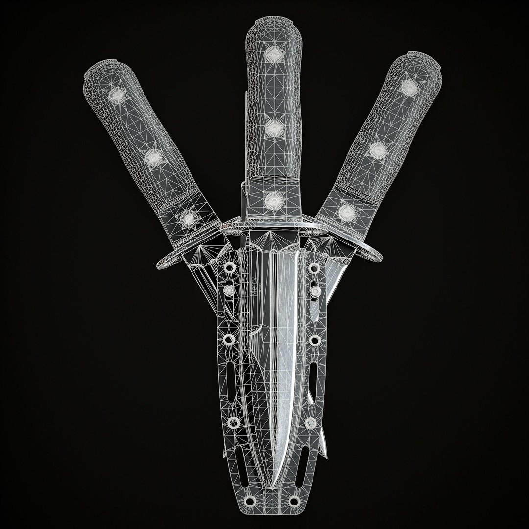 Military Knife 3D Model – Low Poly Game-Ready Asset, FBX - View 14
