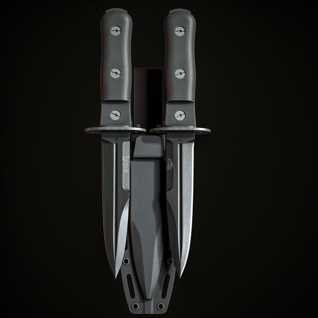Military Knife 3D Model – Low Poly Game-Ready Asset, FBX - View 3