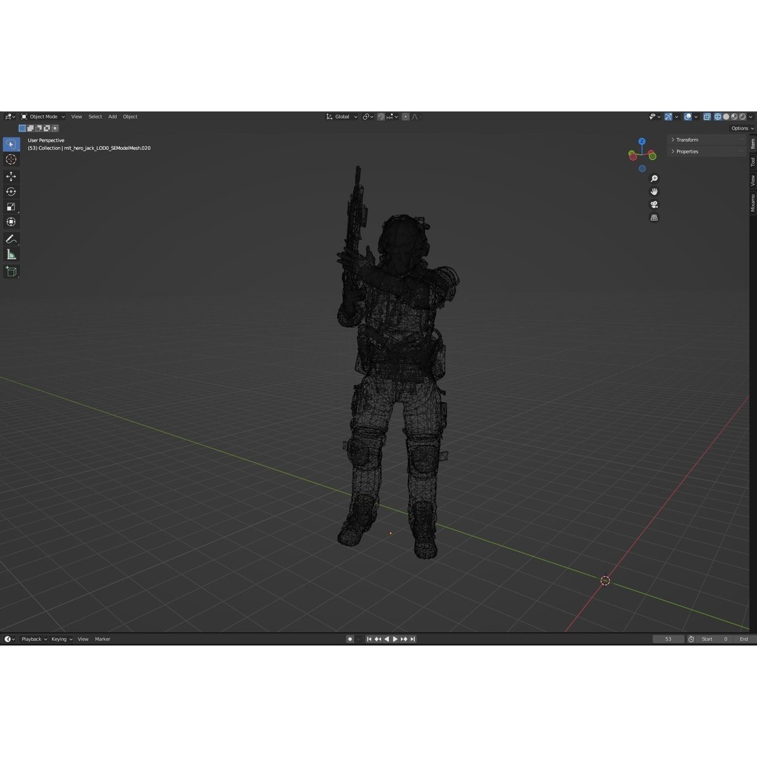 Sci-Fi Character 3D Model – Low Poly Game Ready, Rigged, FBX