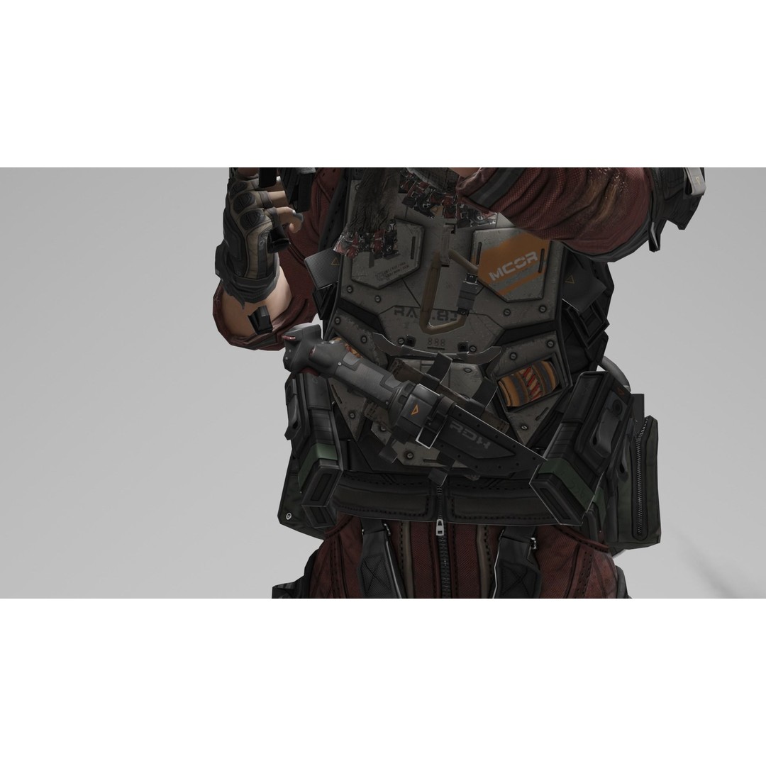 Sci-Fi Character 3D Model – Low Poly Game Ready, Rigged, FBX - View 13