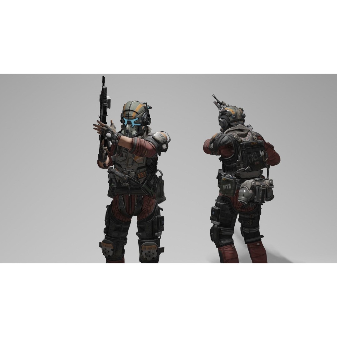 Sci-Fi Character 3D Model – Low Poly Game Ready, Rigged, FBX - View 8