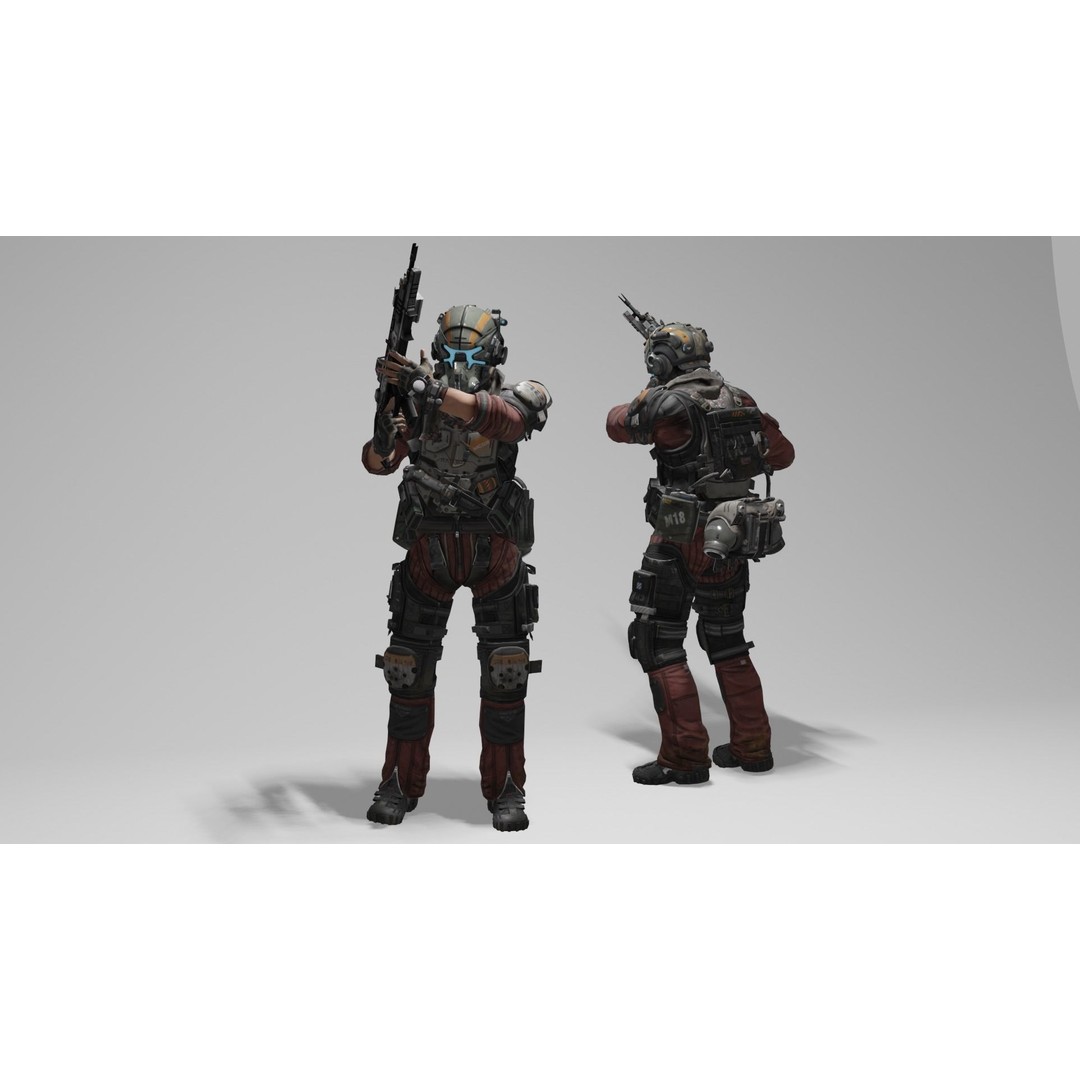 Sci-Fi Character 3D Model – Low Poly Game Ready, Rigged, FBX - View 9
