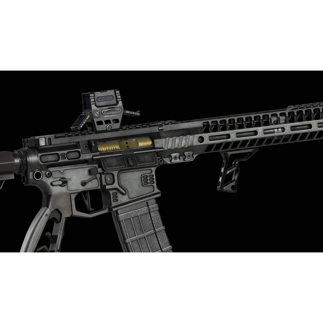 AR 15 SLR 3D Model – Low Poly Game Ready Asset, FBX, OBJ, Blender - View 14
