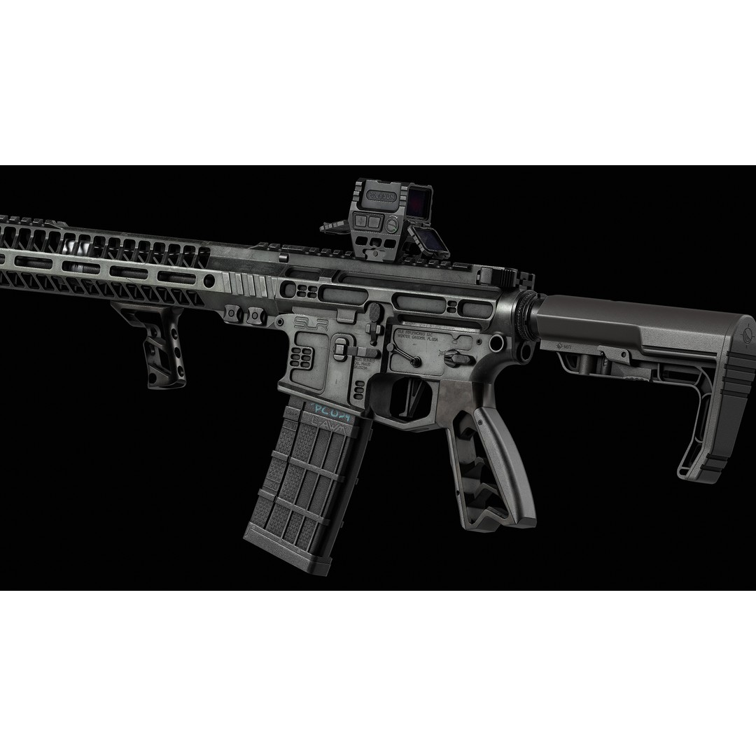 AR 15 SLR 3D Model – Low Poly Game Ready Asset, FBX, OBJ, Blender - View 17