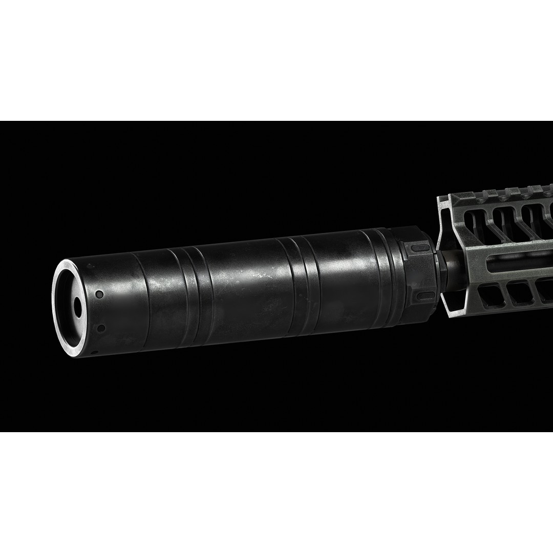 AR 15 SLR 3D Model – Low Poly Game Ready Asset, FBX, OBJ, Blender - View 24