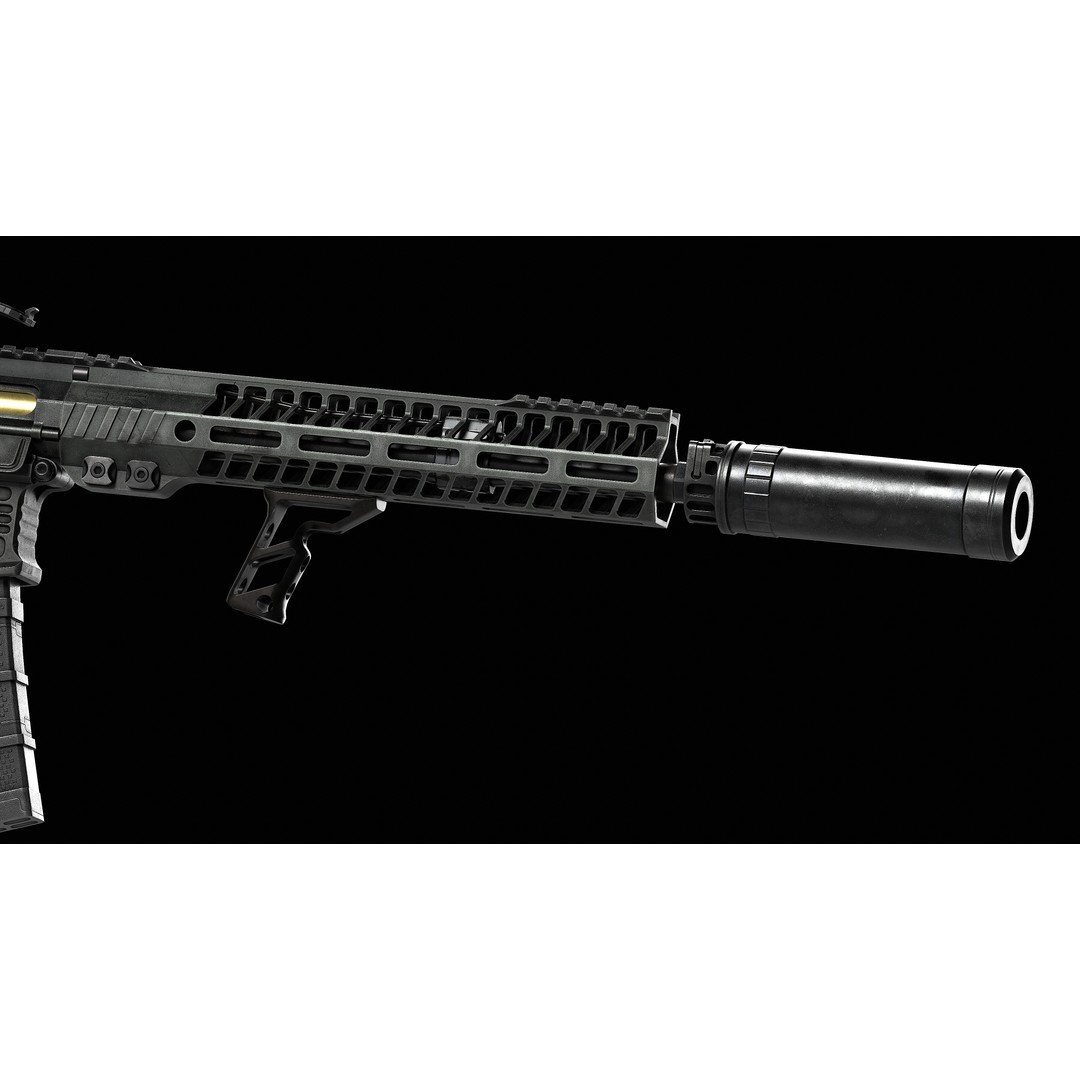 AR 15 SLR 3D Model – Low Poly Game Ready Asset, FBX, OBJ, Blender - View 26