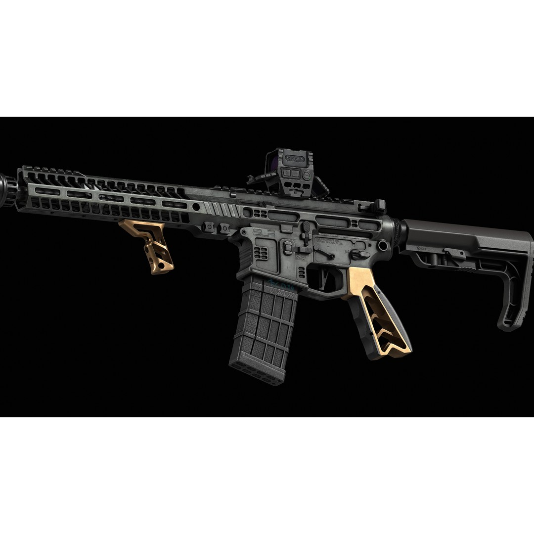 AR 15 SLR 3D Model – Low Poly Game Ready Asset, FBX, OBJ, Blender - View 31