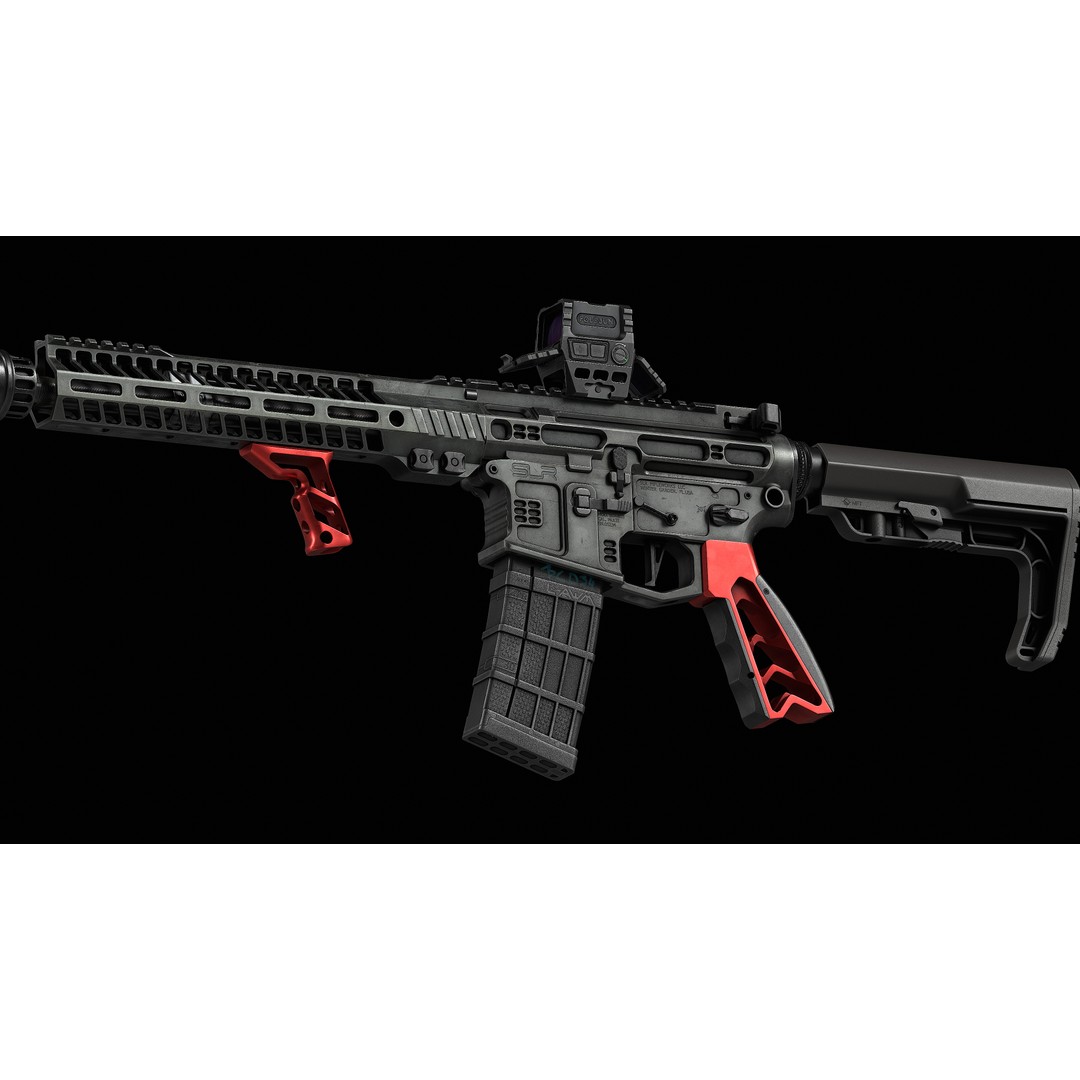 AR 15 SLR 3D Model – Low Poly Game Ready Asset, FBX, OBJ, Blender - View 32