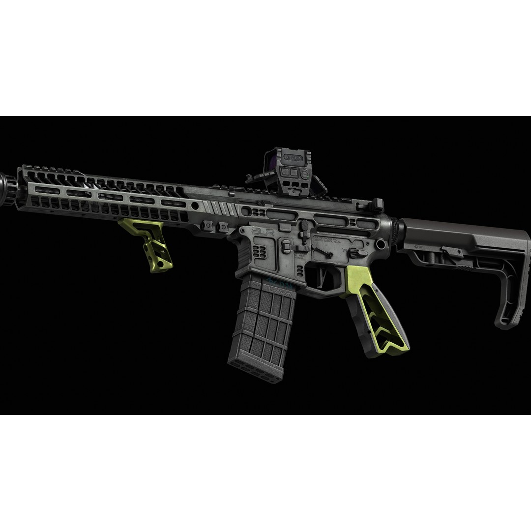 AR 15 SLR 3D Model – Low Poly Game Ready Asset, FBX, OBJ, Blender - View 33
