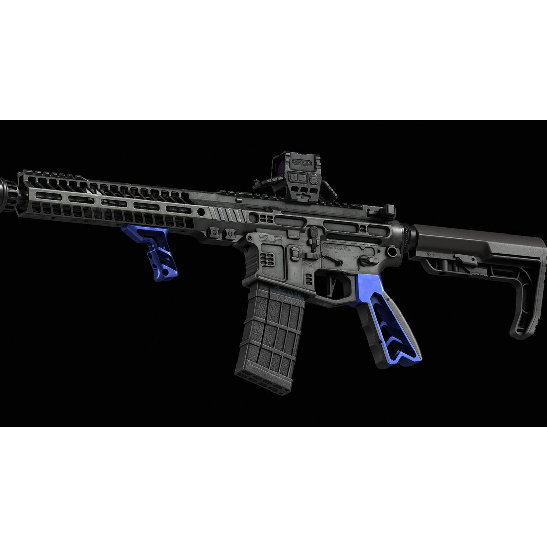 AR 15 SLR 3D Model – Low Poly Game Ready Asset, FBX, OBJ, Blender - View 34
