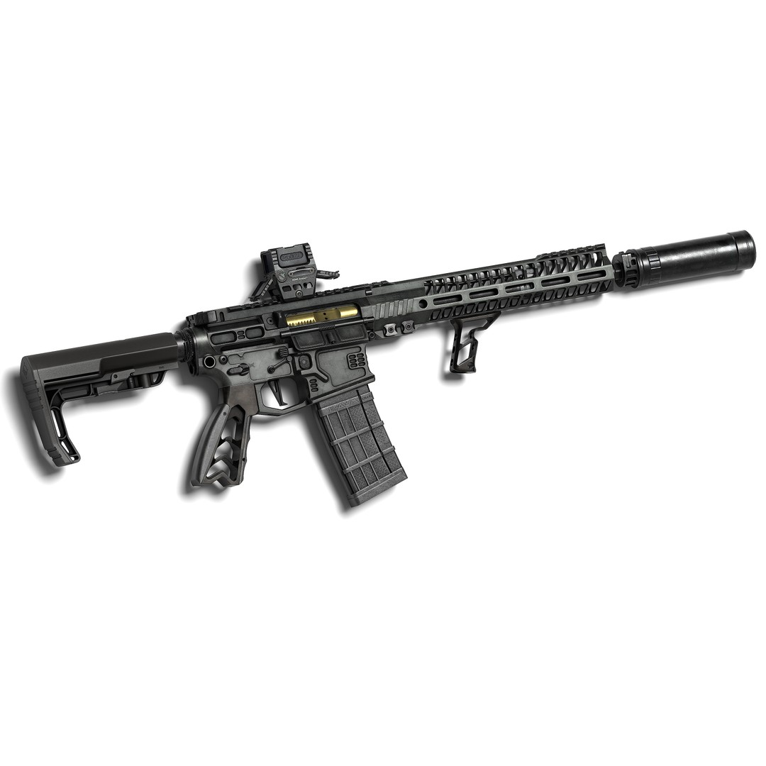 AR 15 SLR 3D Model – Low Poly Game Ready Asset, FBX, OBJ, Blender - View 8