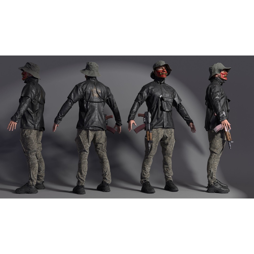 Soldier 3D Model – Low Poly Character, Game Ready, FBX - View 3