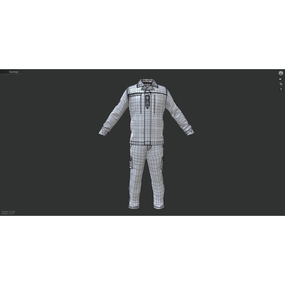 Austrian Armed Forces Shirt and Pants 3D Model – Game-Ready Low Poly Asset, FBX