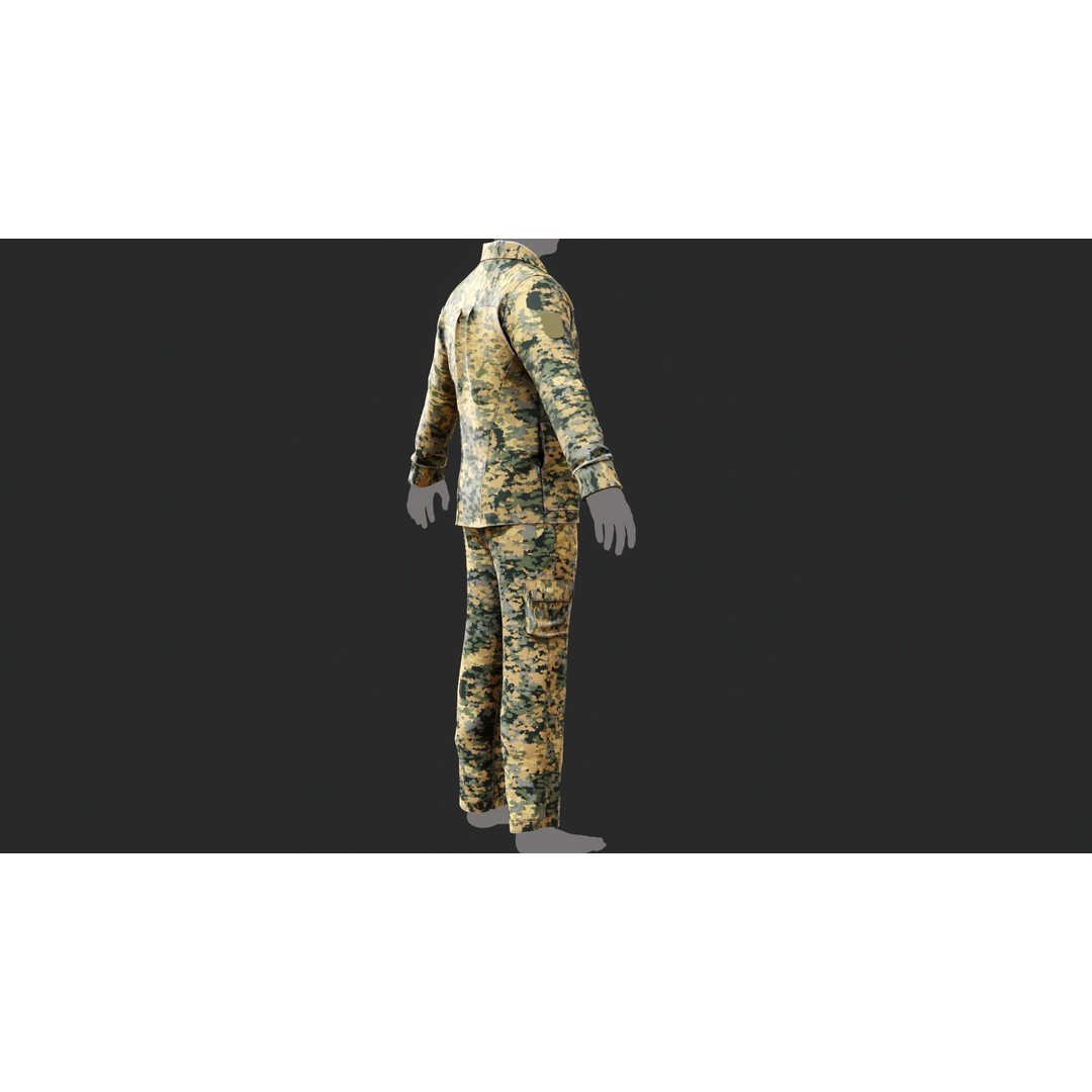 Austrian Armed Forces Shirt and Pants 3D Model – Game-Ready Low Poly Asset, FBX - View 18
