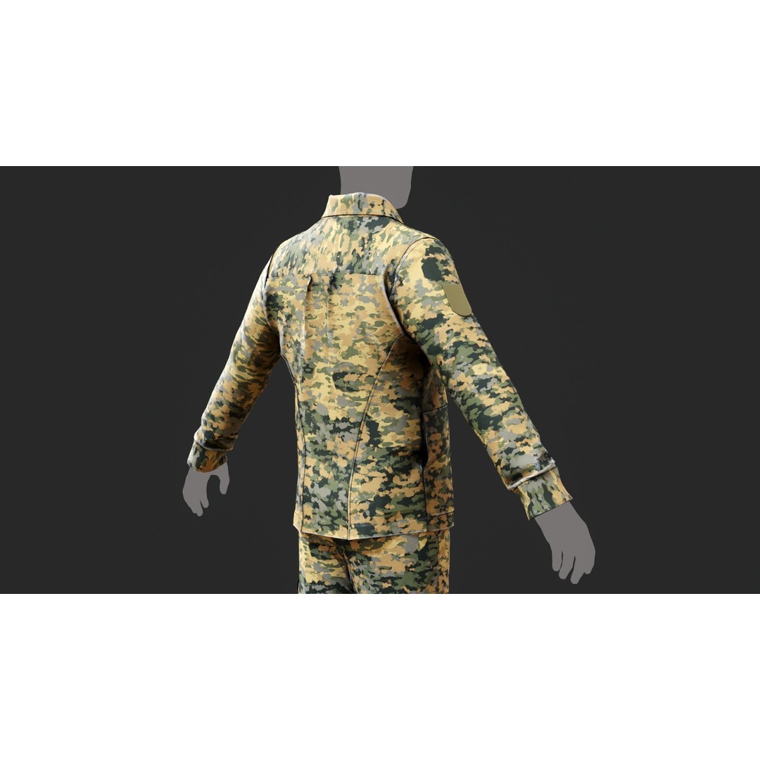 Austrian Armed Forces Shirt and Pants 3D Model – Game-Ready Low Poly Asset, FBX - View 19