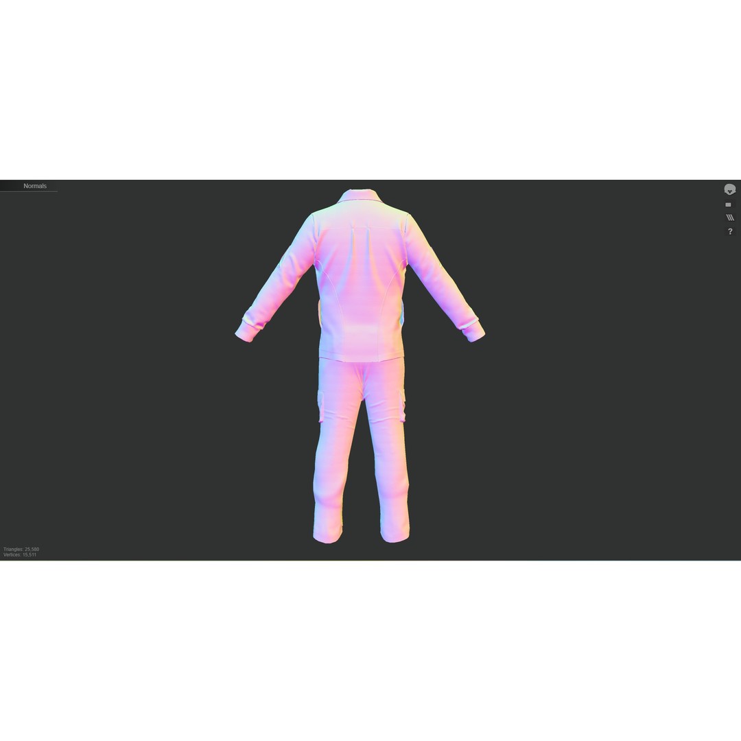 Austrian Armed Forces Shirt and Pants 3D Model – Game-Ready Low Poly Asset, FBX - View 27
