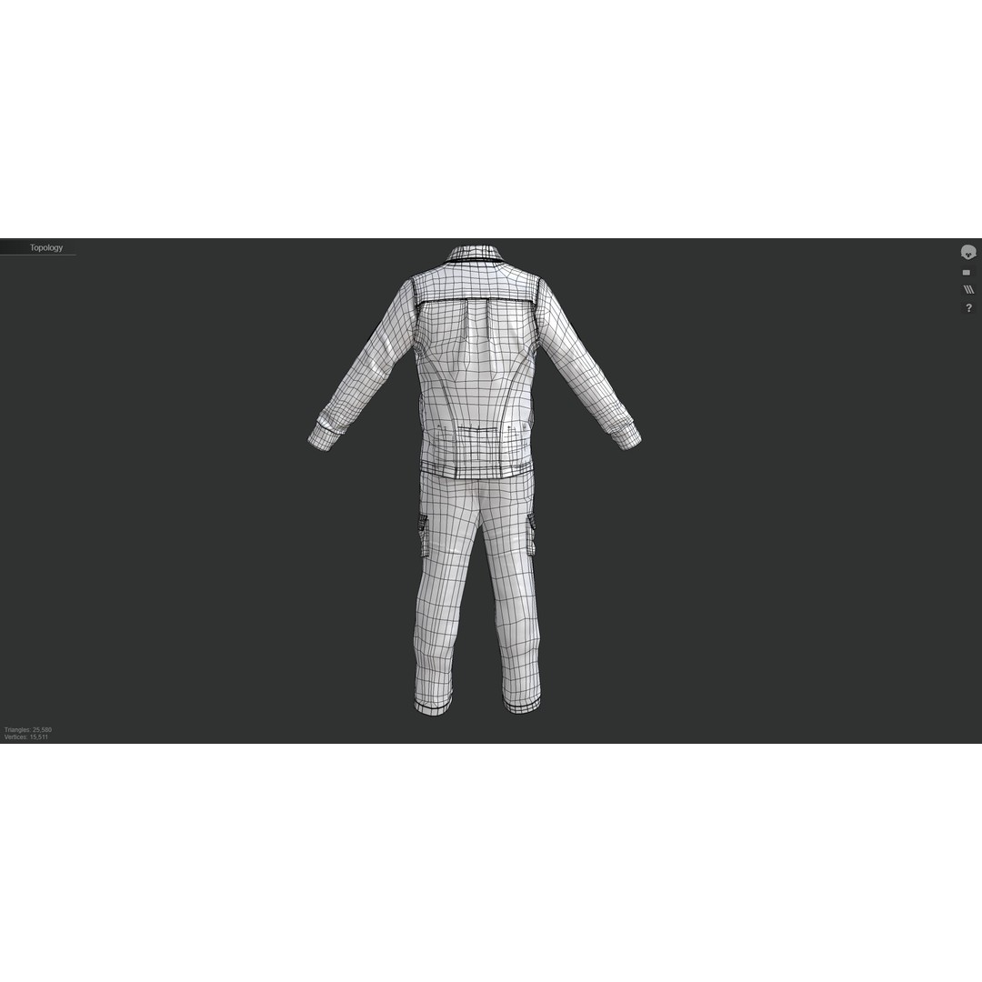 Austrian Armed Forces Shirt and Pants 3D Model – Game-Ready Low Poly Asset, FBX - View 29