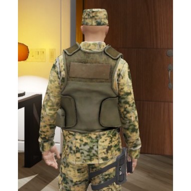 Austrian Armed Forces Shirt and Pants 3D Model – Game-Ready Low Poly Asset, FBX - View 7