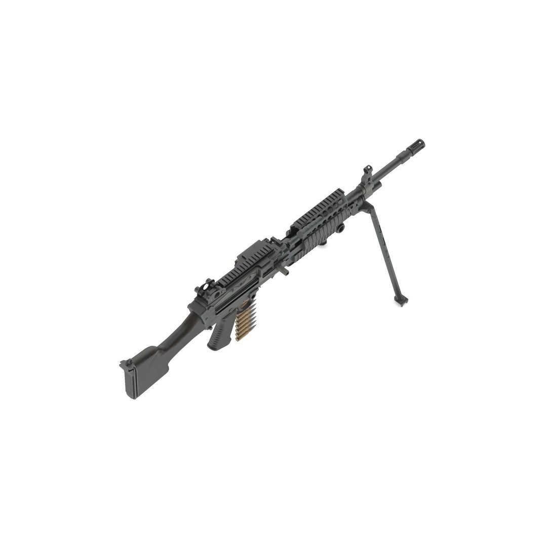 Mk 48 Machine Gun 3D Model – Low Poly Game Asset, PBR Textures - View 10