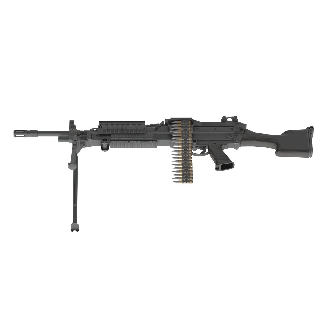 Mk 48 Machine Gun 3D Model – Low Poly Game Asset, PBR Textures - View 11