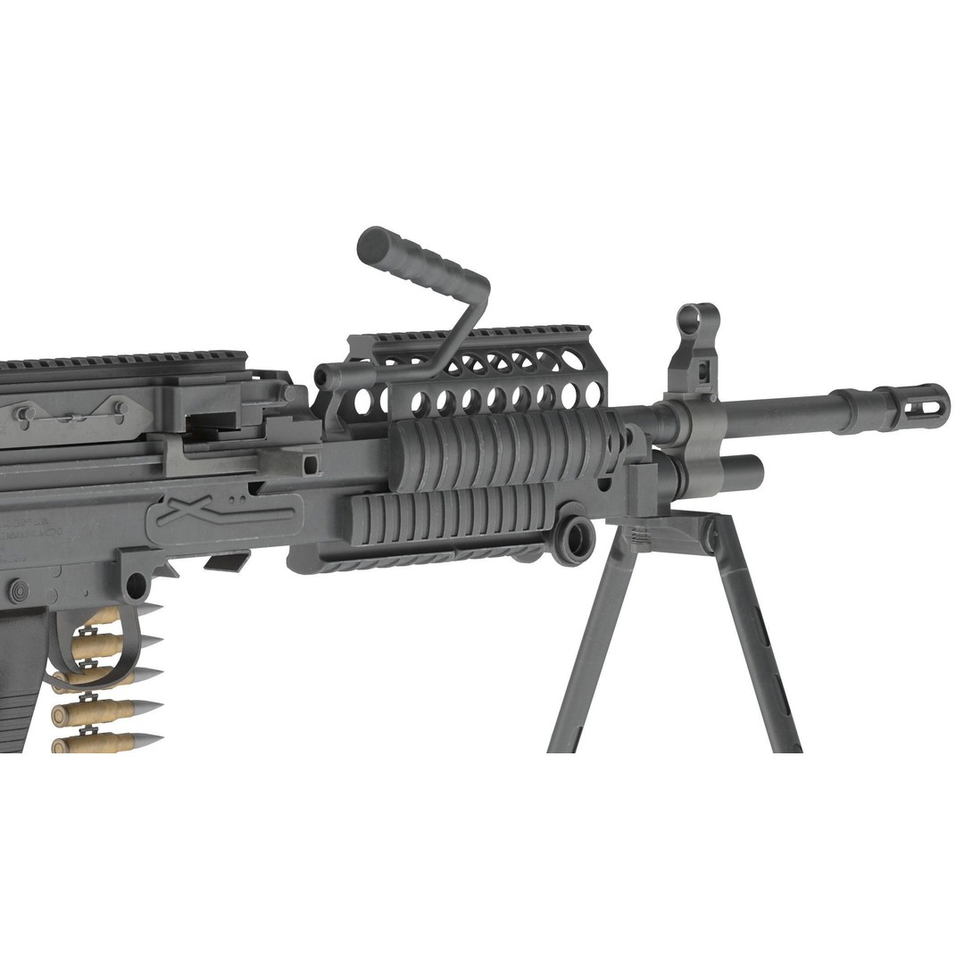 Mk 48 Machine Gun 3D Model – Low Poly Game Asset, PBR Textures - View 12