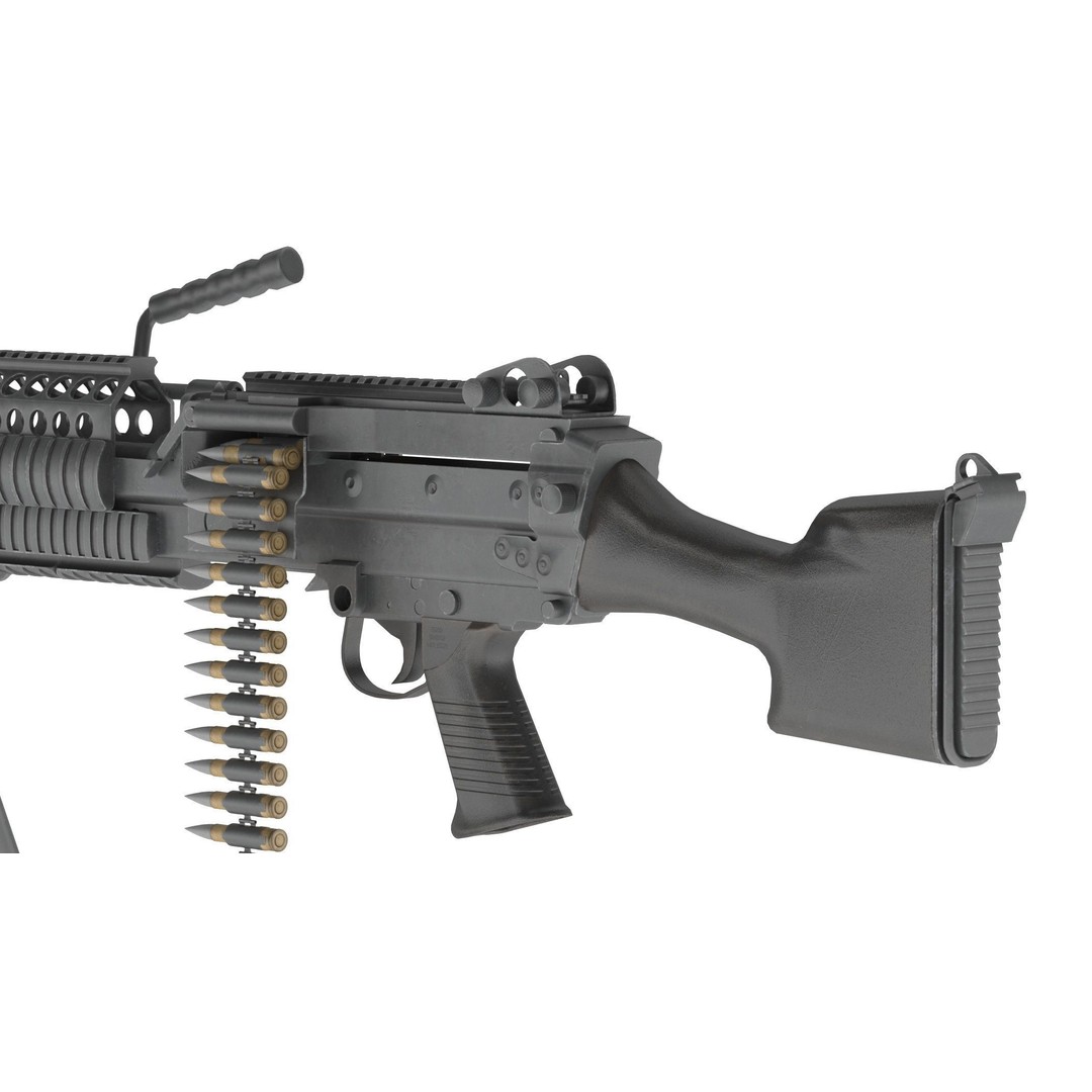Mk 48 Machine Gun 3D Model – Low Poly Game Asset, PBR Textures - View 13