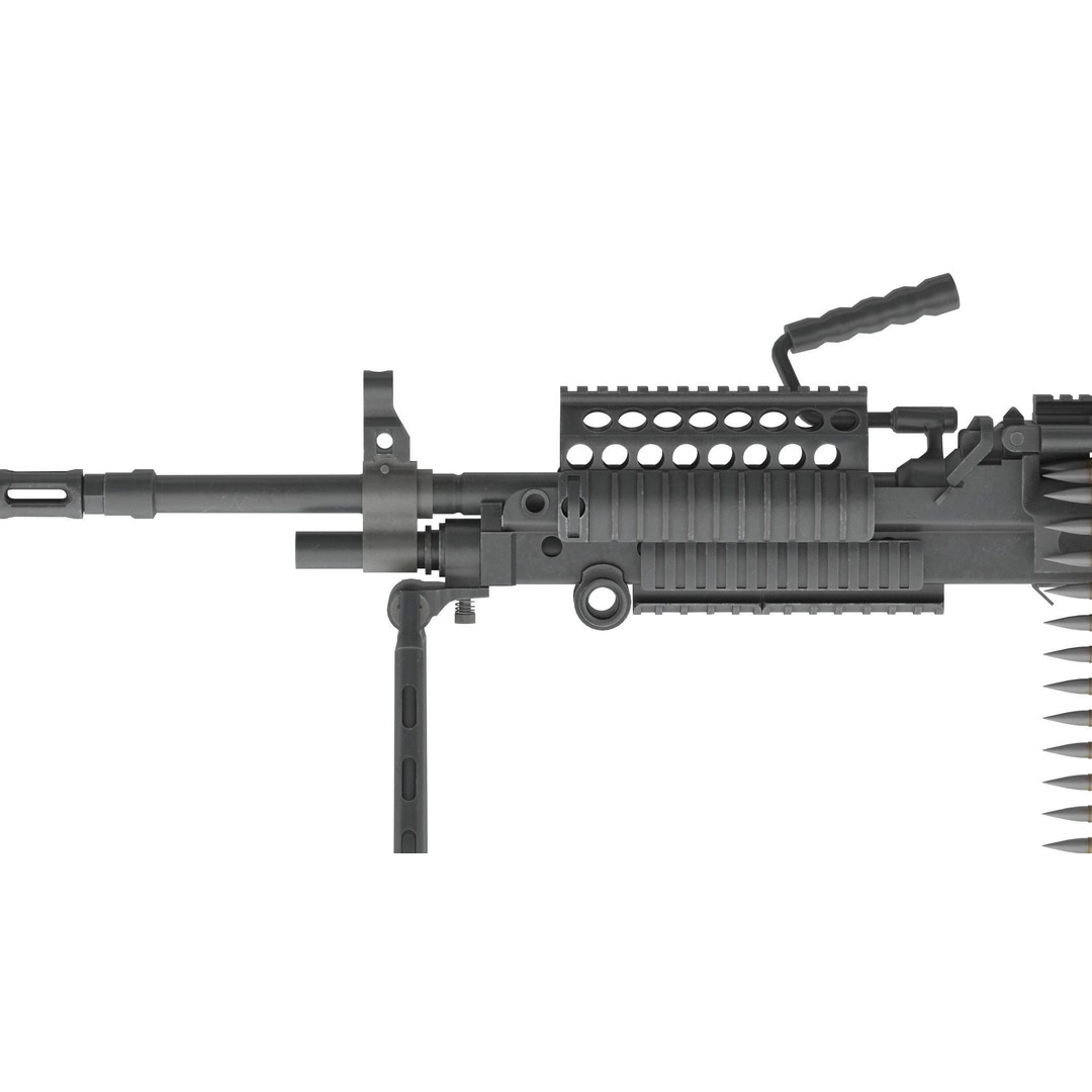 Mk 48 Machine Gun 3D Model – Low Poly Game Asset, PBR Textures - View 14
