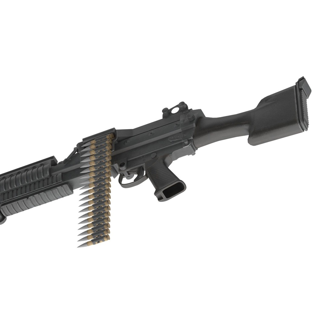 Mk 48 Machine Gun 3D Model – Low Poly Game Asset, PBR Textures - View 16