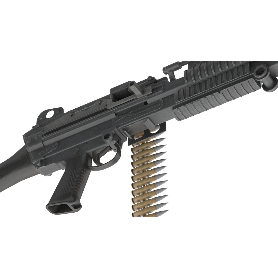 Mk 48 Machine Gun 3D Model – Low Poly Game Asset, PBR Textures - View 19