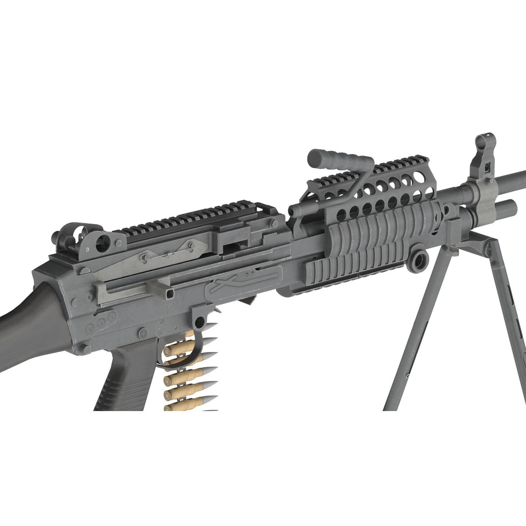 Mk 48 Machine Gun 3D Model – Low Poly Game Asset, PBR Textures - View 20