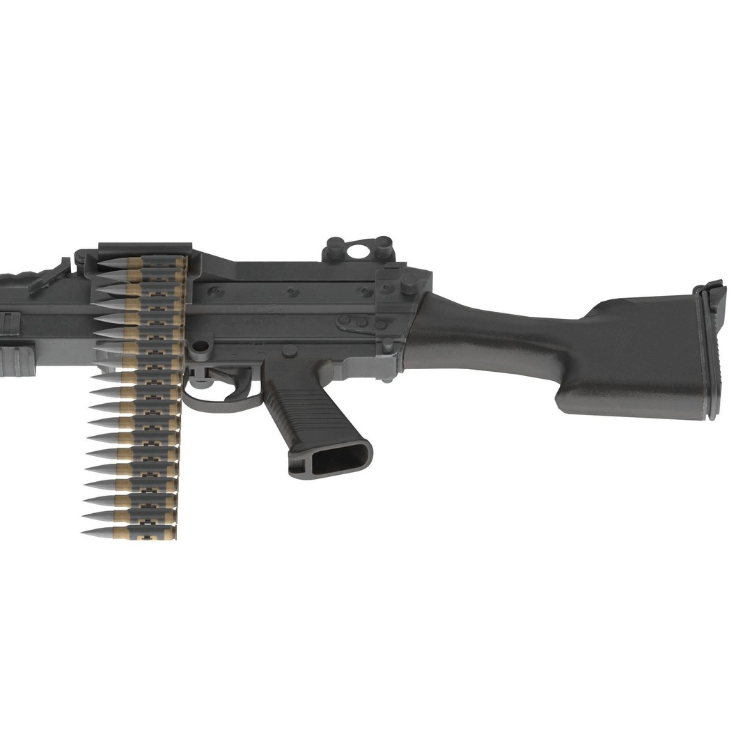 Mk 48 Machine Gun 3D Model – Low Poly Game Asset, PBR Textures - View 21