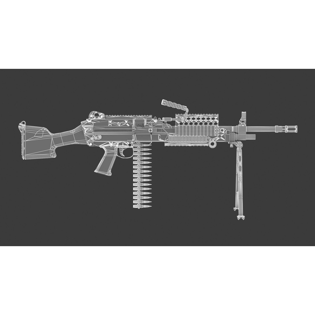 Mk 48 Machine Gun 3D Model – Low Poly Game Asset, PBR Textures - View 22