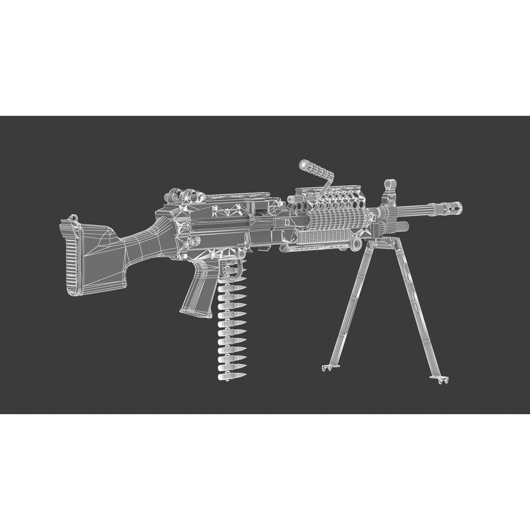 Mk 48 Machine Gun 3D Model – Low Poly Game Asset, PBR Textures - View 23