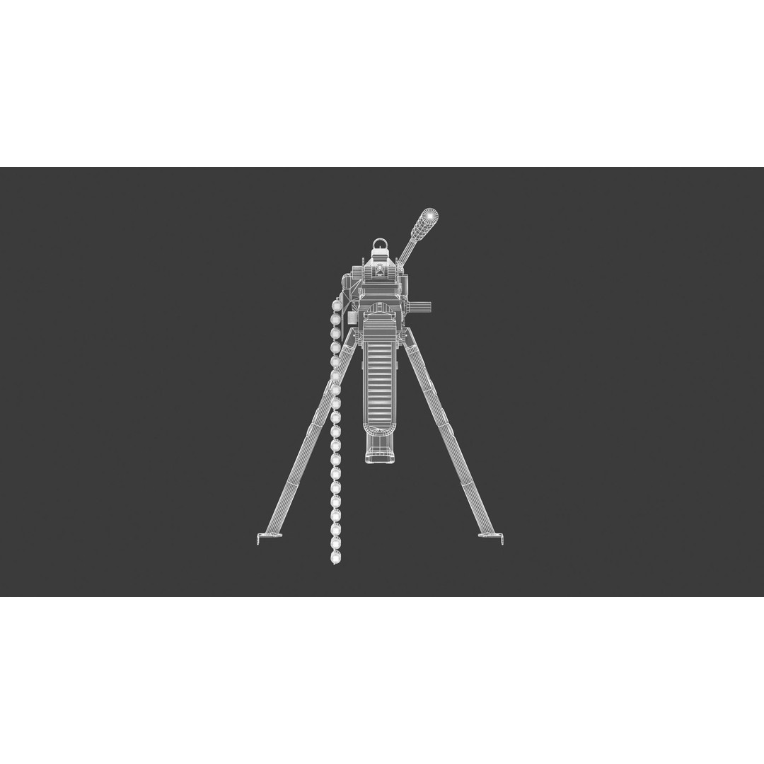 Mk 48 Machine Gun 3D Model – Low Poly Game Asset, PBR Textures - View 24