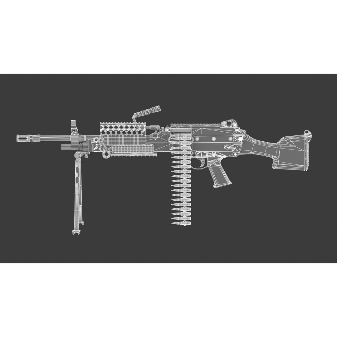 Mk 48 Machine Gun 3D Model – Low Poly Game Asset, PBR Textures - View 26