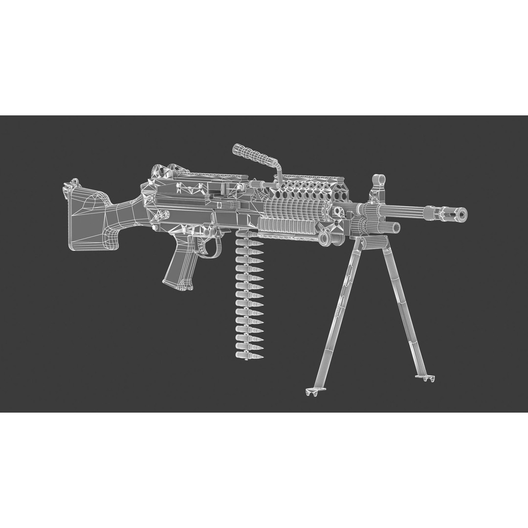 Mk 48 Machine Gun 3D Model – Low Poly Game Asset, PBR Textures - View 29