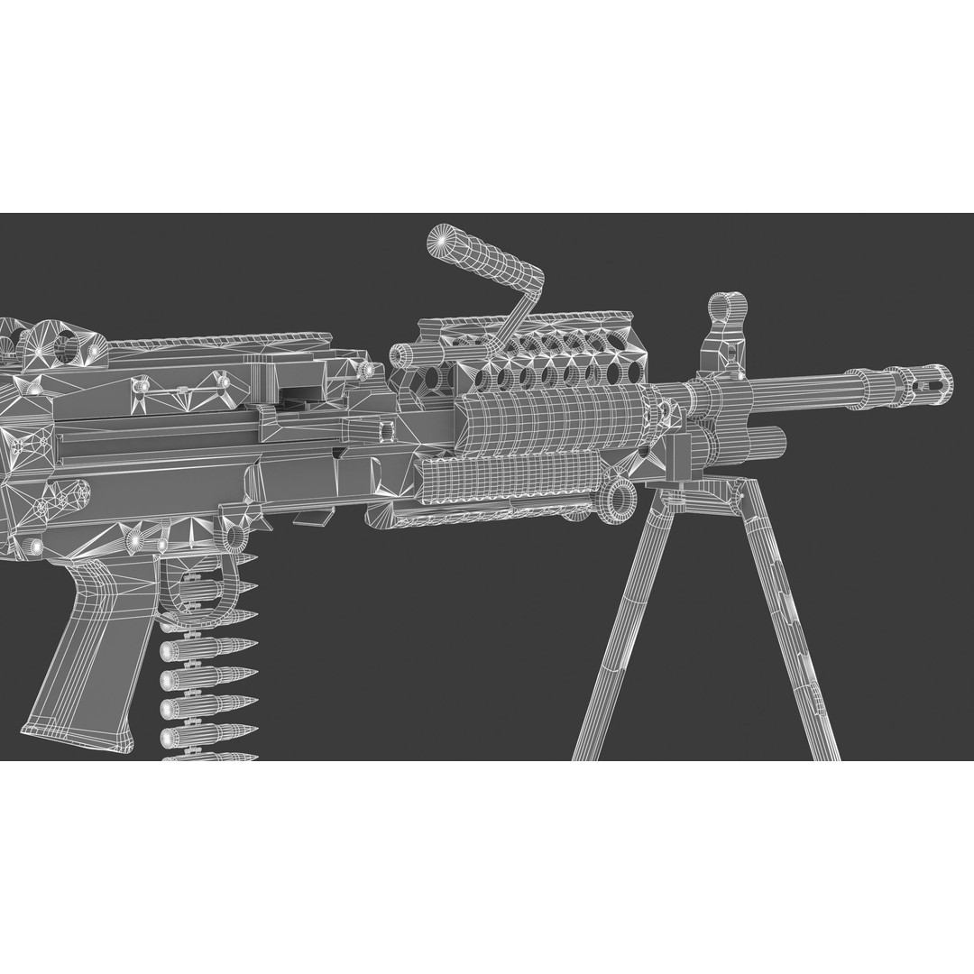 Mk 48 Machine Gun 3D Model – Low Poly Game Asset, PBR Textures - View 32