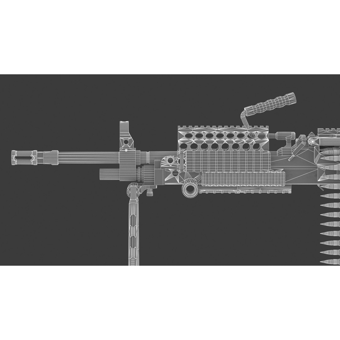 Mk 48 Machine Gun 3D Model – Low Poly Game Asset, PBR Textures - View 34