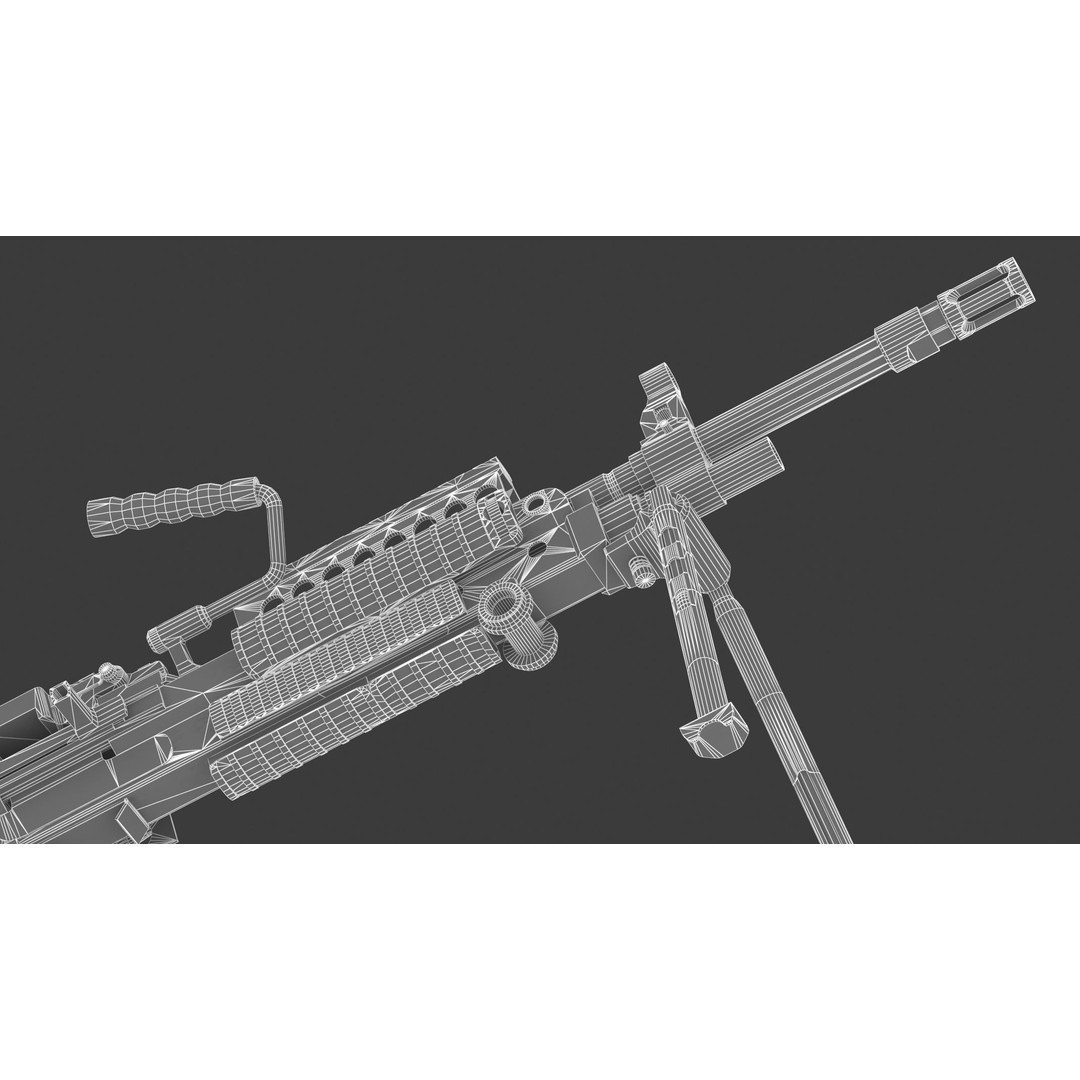 Mk 48 Machine Gun 3D Model – Low Poly Game Asset, PBR Textures - View 38