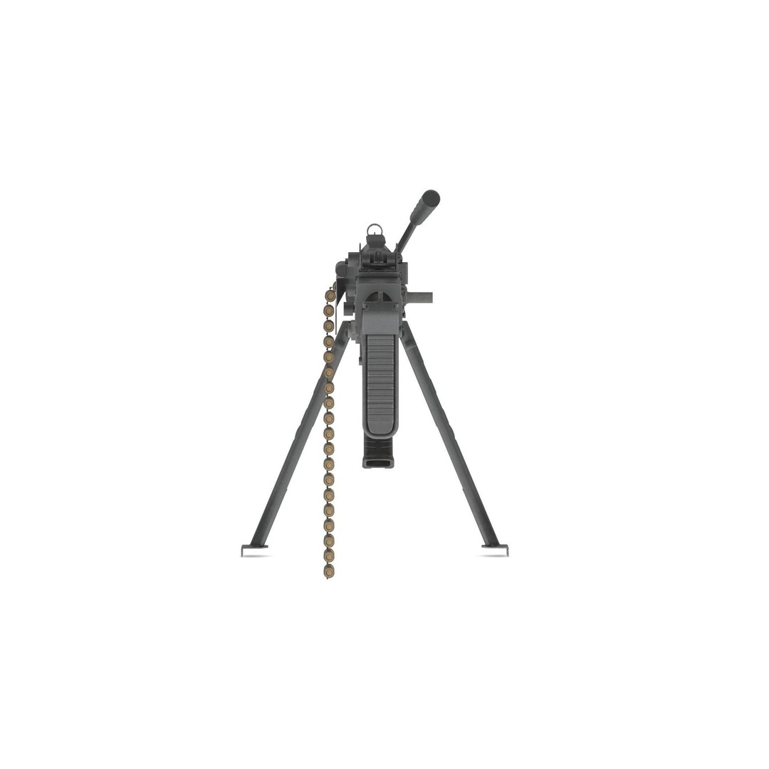 Mk 48 Machine Gun 3D Model – Low Poly Game Asset, PBR Textures - View 4