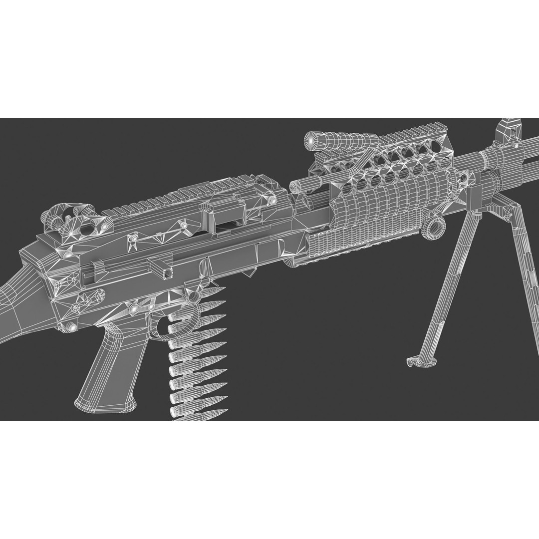 Mk 48 Machine Gun 3D Model – Low Poly Game Asset, PBR Textures - View 40